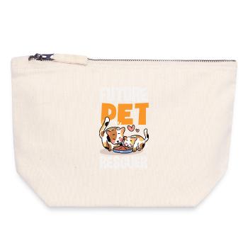 Future sauveteuse d’animaux adopte les droits des animaux - Pochette zippée en toile 18 x 19 cm - blanc naturel - Devant