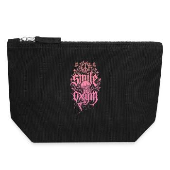 Pink jellyfish in the coral forest - Canvas Zip Pouch 18 x 19 cm - black - Front