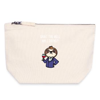 Chilling Animal Relax Sloth Statement Mammal - Canvas Zip Pouch 18 x 19 cm - nature - Front