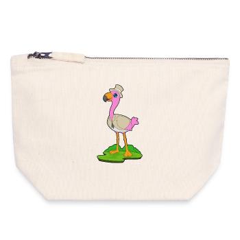 Flamingo Groom Blazer Wedding - Canvas Zip Pouch 18 x 19 cm - nature - Front