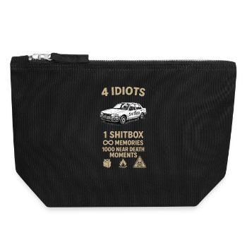 4 idiots 1car - Canvas Reißverschluss-Täschchen (18 x 19 cm) - Schwarz - Vorne