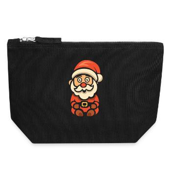 Cute Santa Claus Cartoon - Canvas Zip Pouch 18 x 19 cm - black - Front