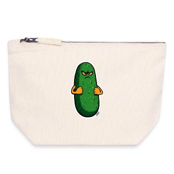 Grumpy Pickle Maskottchen - Canvas Reißverschluss-Täschchen (18 x 19 cm) - Naturweiß - Vorne