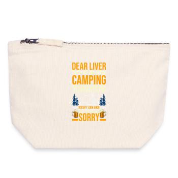 Camping Bonfire Camp Life Forest Camper - Canvas Zip Pouch 18 x 19 cm - nature - Front