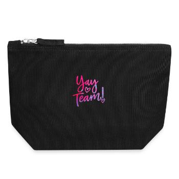 Hourra, l’équipe ! Hourra, équipe de fans de sport sans méfiance - Pochette zippée en toile 18 x 19 cm - noir - Devant