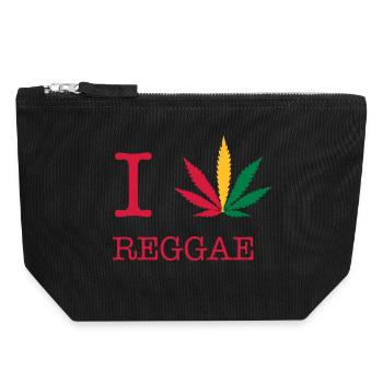 reggae - Canvas Reißverschluss-Täschchen (18 x 19 cm) - Schwarz - Vorne