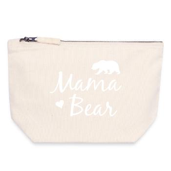 Mama Bär - Mama Bear - Canvas Reißverschluss-Täschchen (18 x 19 cm) - Naturweiß - Vorne
