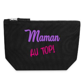 MOM. MOTHER'S DAY. HAPPY MOTHER'S DAY - Canvas Zip Pouch 18 x 19 cm - black - Front
