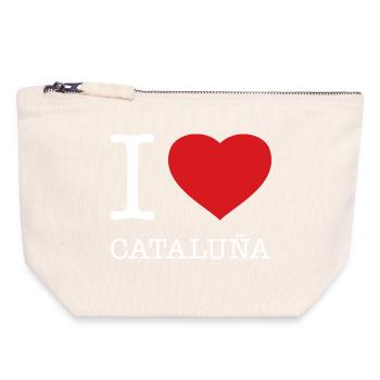 I LOVE CATALUNA Catalunya Catalonia - Canvas Zip Pouch 18 x 19 cm - nature - Front