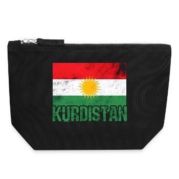 Kurdish peace symbol with Kurdistan Kurds - Canvas Zip Pouch 18 x 19 cm - black - Front