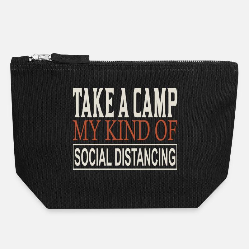 Take a Camp My Social Distancing - Canvas Zip Pouch 18 x 19 cm - black