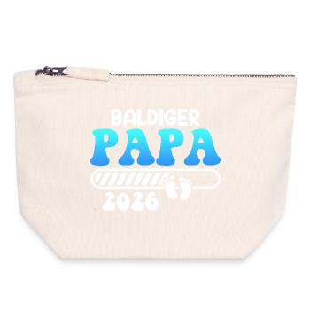 SOON DAD 2026 Fatherhood Funny - Canvas Zip Pouch 18 x 19 cm - nature - Front