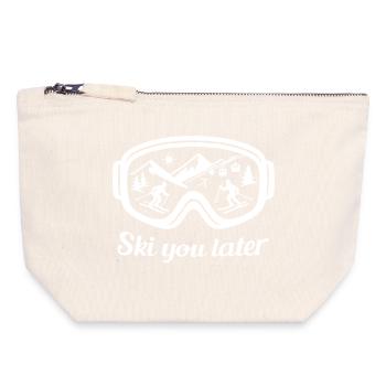 Ski You Later – Skibrillen Design für Skifahrer - Canvas Reißverschluss-Täschchen (18 x 19 cm) - Naturweiß - Vorne