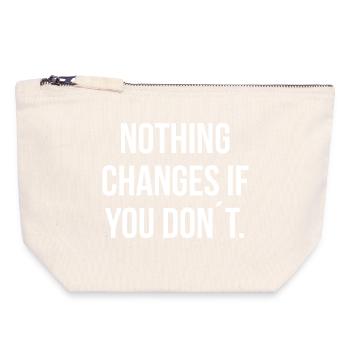 NOTHING CHANGES IF YOU DON ́T. | Greyline Official - Canvas Zip Pouch 18 x 19 cm - nature - Front