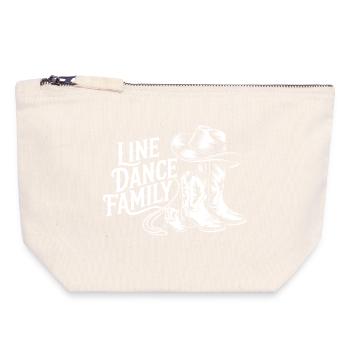 Famille de danse en ligne – Western Boots - Pochette zippée en toile 18 x 19 cm - blanc naturel - Devant