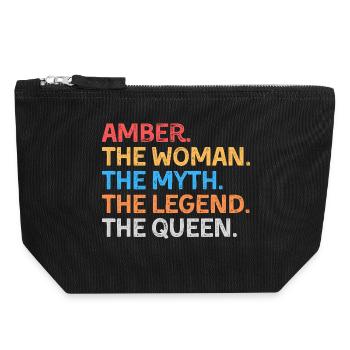Amber The Woman The Myth The Legend The Queen - Canvas Zip Pouch 18 x 19 cm - black - Front