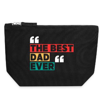 The Best Dad - Canvas Zip Pouch 18 x 19 cm - black - Front
