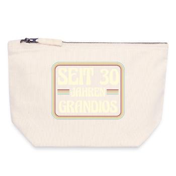 30 Years Old Birthday 30th Birthday - Canvas Zip Pouch 18 x 19 cm - nature - Front