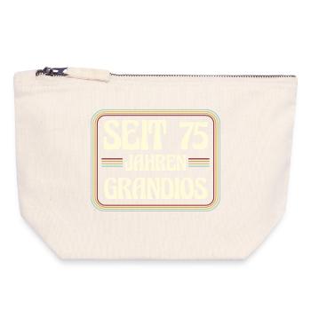 75 ans Anniversaire 75 - Pochette zippée en toile 18 x 19 cm - blanc naturel - Devant
