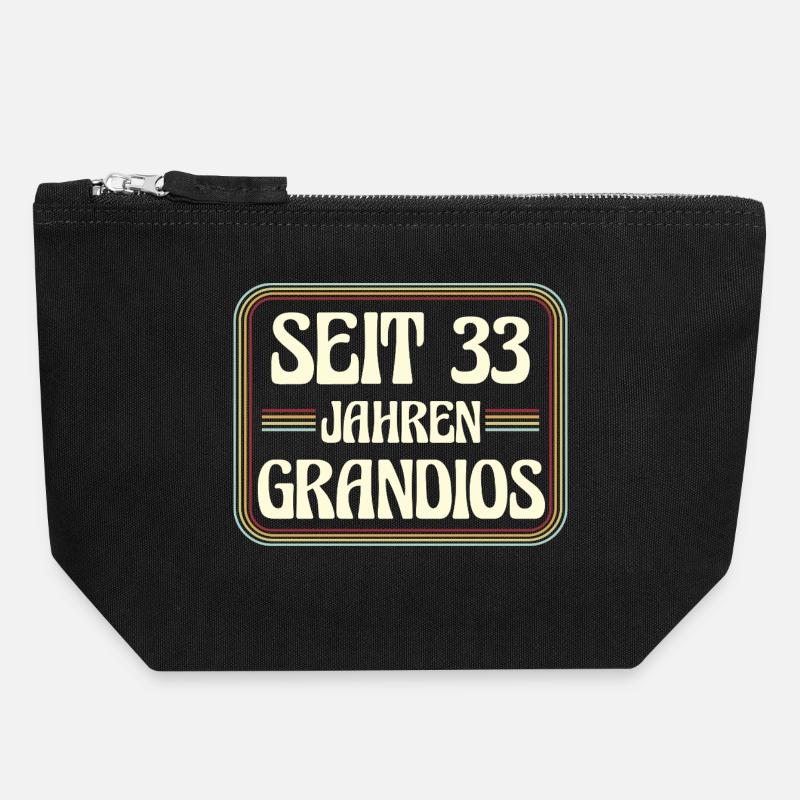 33 years old Birthday 33rd birthday - Canvas Zip Pouch 18 x 19 cm - black