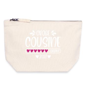 Big Cousin 2027 barre de chargement à cœur - Pochette zippée en toile 18 x 19 cm - blanc naturel - Devant