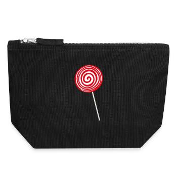 Lolli Lollipop Candy Candy Lolly dent sucrée - Pochette zippée en toile 18 x 19 cm - noir - Devant