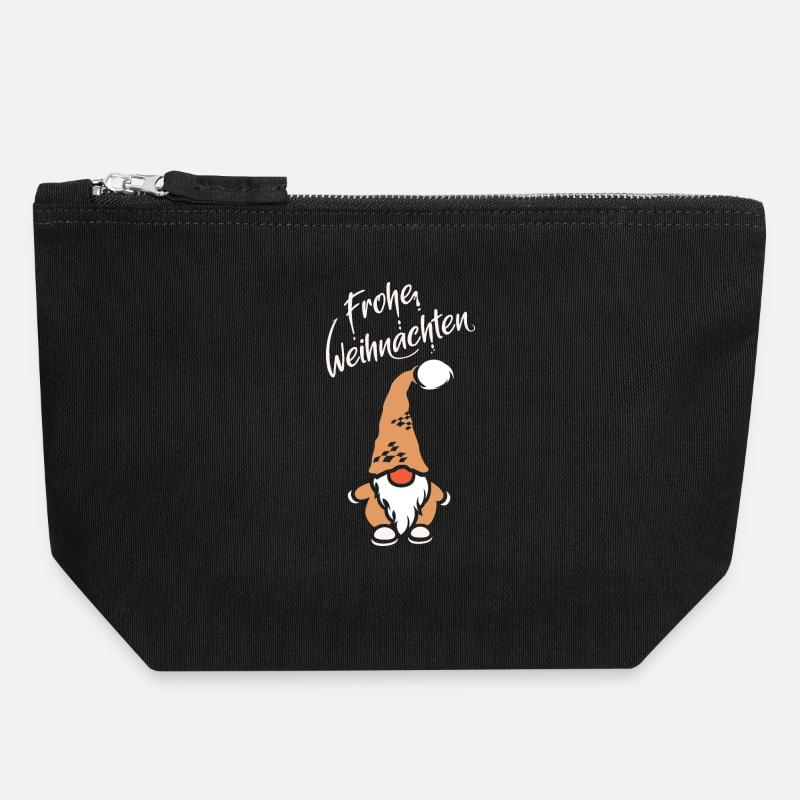 Merry Christmas Symbol Imp Icon White Beard - Canvas Zip Pouch 18 x 19 cm - black