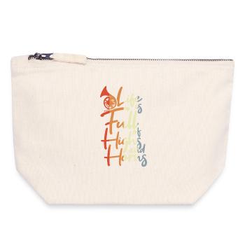 Life Is Full of Highs and Horns - Canvas Zip Pouch 18 x 19 cm - nature - Front
