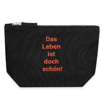 La vie est belle ! - Pochette zippée en toile 18 x 19 cm - noir - Devant