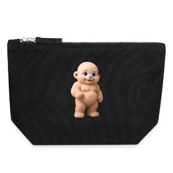 TEDDYBÄR-PLÜSCHTIER – Baby & Kinder - Canvas Reißverschluss-Täschchen (18 x 19 cm) - Schwarz - Vorne