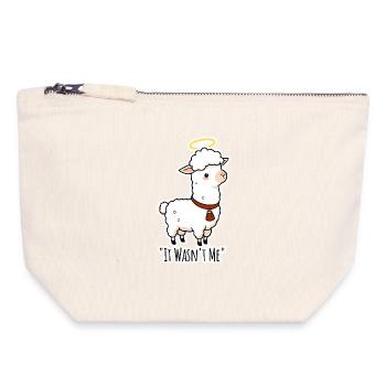 Innocence lamb eh llama? Huh? Lama is innocent! - Canvas Zip Pouch 18 x 19 cm - nature - Front