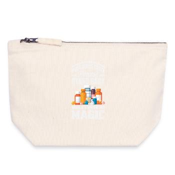 Pharmacien Technicien Pharmaceutique - Pochette zippée en toile 18 x 19 cm - blanc naturel - Devant