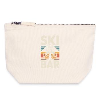 Ski You Later At The Bar Skifahren Apres Ski Bar - Canvas Reißverschluss-Täschchen (18 x 19 cm) - Naturweiß - Vorne