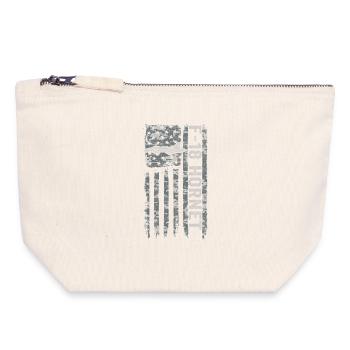 F-18 Hornet American Flag Military Camouflage F1 - Canvas Zip Pouch 18 x 19 cm - nature - Front