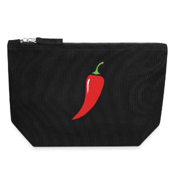 Red Chili Pepper Vegetables - Canvas Zip Pouch 18 x 19 cm - black - Front