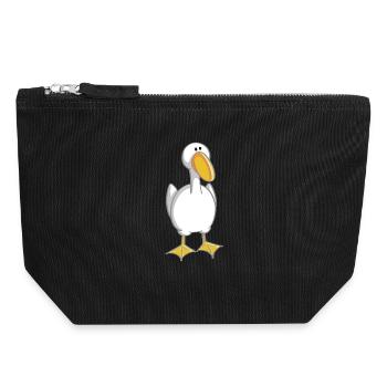 Little goose - drakes - duck - ducklings - geese - Canvas Zip Pouch 18 x 19 cm - black - Front