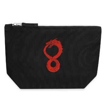 Red Infinite Dragon - Canvas Zip Pouch 18 x 19 cm - black - Front