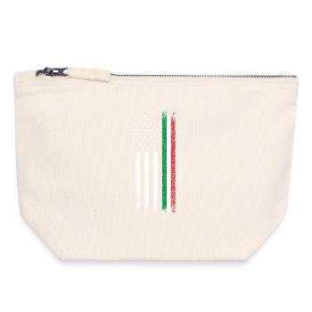 Flaggenfusion: US-Sterne & italienische Streifen - Canvas Reißverschluss-Täschchen (18 x 19 cm) - Naturweiß - Vorne