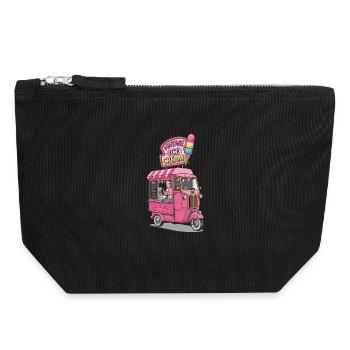 Vintage-Pink-Gelato-Truck - Canvas Reißverschluss-Täschchen (18 x 19 cm) - Schwarz - Vorne