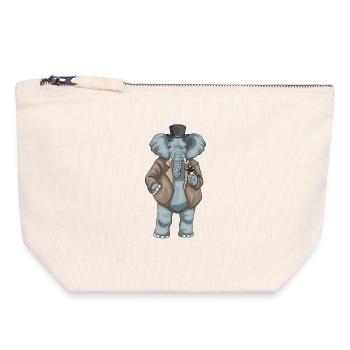 Elephant Poker Jetons de Poker - Pochette zippée en toile 18 x 19 cm - blanc naturel - Devant