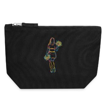 Croquis de pom-pom girl - Pochette zippée en toile 18 x 19 cm - noir - Devant