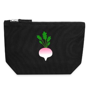Minimalistische Rüben botanische Illustration - Canvas Reißverschluss-Täschchen (18 x 19 cm) - Schwarz - Vorne
