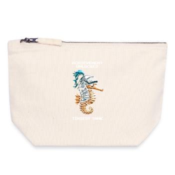 Achievement: smallest tank | Seahorse - Canvas Zip Pouch 18 x 19 cm - nature - Front