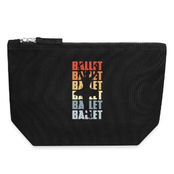 Vintage Ballett - Canvas Reißverschluss-Täschchen (18 x 19 cm) - Schwarz - Vorne