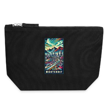 Monterrey Mexico City Travel Design - Canvas Zip Pouch 18 x 19 cm - black - Front