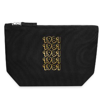Born in 1981 - Canvas Zip Pouch 18 x 19 cm - black - Front