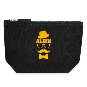 Hipster Albin - Canvas Zip Pouch 18 x 19 cm - black - Front