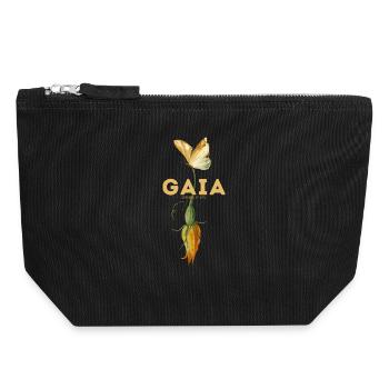 Breathes in Bloom - Canvas Zip Pouch 18 x 19 cm - black - Front