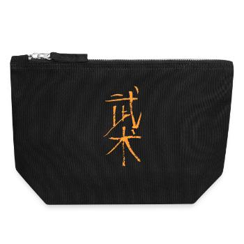 Wushu (Kampfkunst) Chinesisch TUSCHE - Canvas Reißverschluss-Täschchen (18 x 19 cm) - Schwarz - Vorne