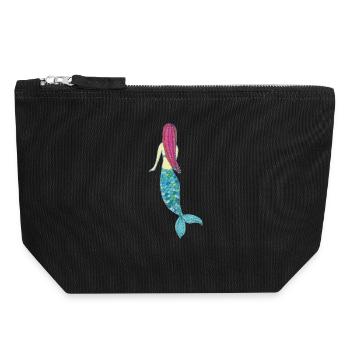 Mermaid Impressionism - Canvas Zip Pouch 18 x 19 cm - black - Front